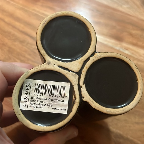 ⚠️ Black ceramic vase (smokestack style) waterlily bamboo vase - Picture 4 of 4